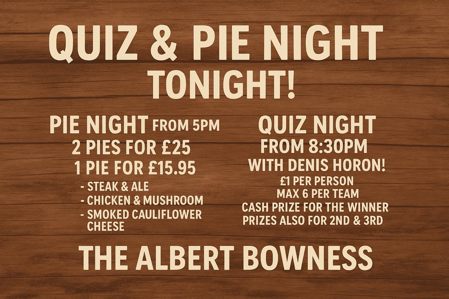 Pub Quizz At the Albert